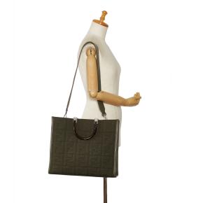 Fendi Khaki Green Medium Zucca Sunshine Shopper Tote 9