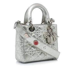 Dior Small Metallic Silver  My Lady Dior Lucky Badges 2