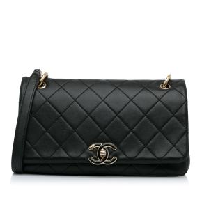 Chanel Black Twist Chain Enamel CC Flap Bag 12