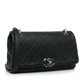 Chanel Black Twist Chain Enamel CC Flap Bag 2