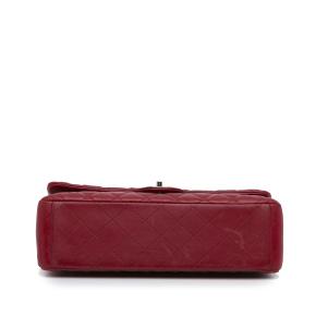 Chanel Red Maxi Classic Lambskin Double Flap Bag 5