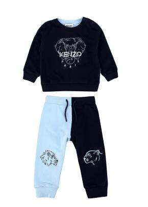 Kenzo Kids Navy Blue Two-Tone Animal Embroidered Tracksuit 2