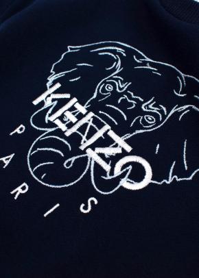 Kenzo Kids Navy Blue Two-Tone Animal Embroidered Tracksuit 4