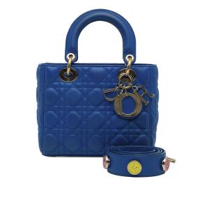 Dior Blue Small Cannage Leather Lady Dior My ABCDior 10