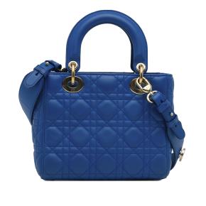 Dior Blue Small Cannage Leather Lady Dior My ABCDior 3