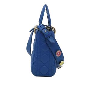 Dior Blue Small Cannage Leather Lady Dior My ABCDior 4