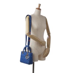 Dior Blue Small Cannage Leather Lady Dior My ABCDior 9