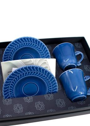 Buccellati Ginori Set of Two Porcelain Tea Cups and Saucers 2