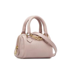 Celine Pink Mini Grained Leather Chain Boston Bag 2
