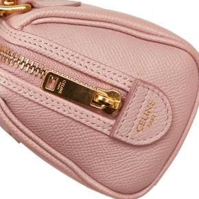 Celine Pink Mini Grained Leather Chain Boston Bag 8