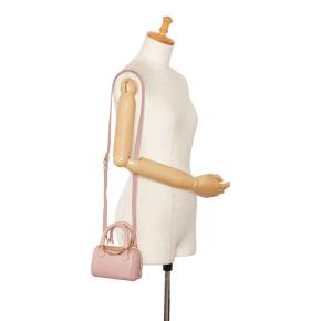 Celine Pink Mini Grained Leather Chain Boston Bag 9