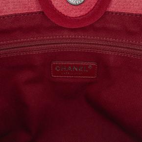 Chanel Red Canvas Deauville Tote Bag 7
