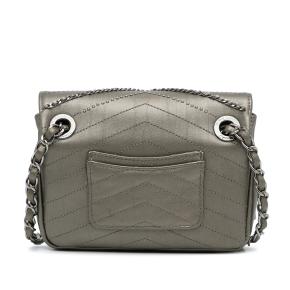 Chanel Grey Mini Embellished  Chevron Envelope Flap Bag 4