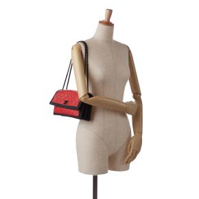 Chanel Red and Black Lambskin Single Flap Bag with Ruthenium Hardware 11