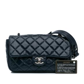 Chanel Navy Perforated Mini Rectangular Flap Bag 18