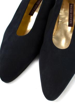 Walter Steiger Black Suede Ballerina Flats 4