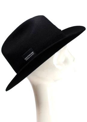 Louis Vuitton Black Felt Fedora Hat with LV Patch 5