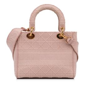 Pink Canvas Medium Cannage Lady D-Lite 3