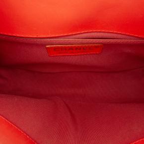 Chanel Red Chevron Medium Calfskin  Boy Bag 6