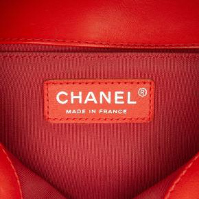 Chanel Red Chevron Medium Calfskin  Boy Bag 7