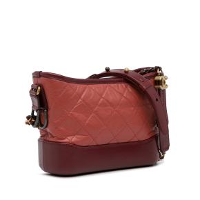 Chanel Red and Burgundy Small Lambskin Gabrielle Crossbody Bag 2