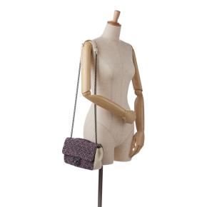 Chanel Navy Small Tweed Single Flap Bag 10