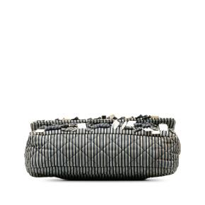 Chanel Navy Striped Medium Double Flap Bag 4