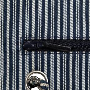 Chanel Navy Striped Medium Double Flap Bag 8