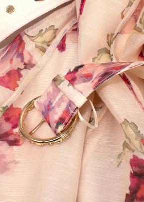 Zimmermann Pink Floral Belted High Tide Mini Dress 6