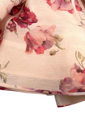 Zimmermann Pink Floral Belted High Tide Mini Dress 4