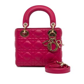 Dior Pink Mini Lambskin Cannage Lady Dior 11
