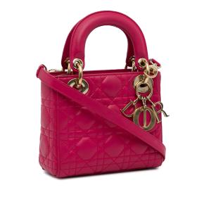 Dior Pink Mini Lambskin Cannage Lady Dior 2