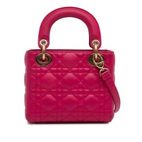 Dior Pink Mini Lambskin Cannage Lady Dior 4