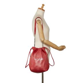 Saint Laurent Red Small Teddy Bucket Bag 10