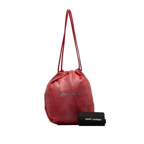 Saint Laurent Red Small Teddy Bucket Bag 11