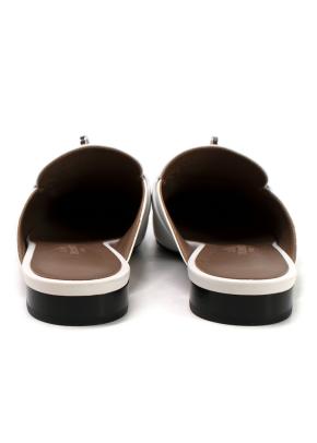 Hermes White Calfskin Oz Mules 4