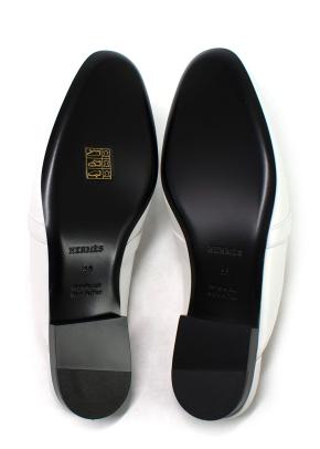 Hermes White Calfskin Oz Mules 9