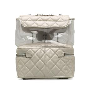 Quilted Whiter Leather Aquarium Backpack 3