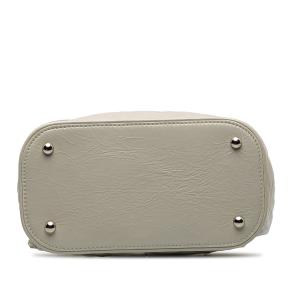 Quilted Whiter Leather Aquarium Backpack 4