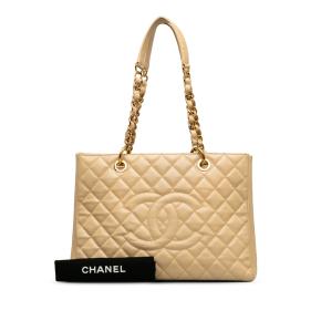Chanel Nude Caviar Leather Grand Shopping Tote 16
