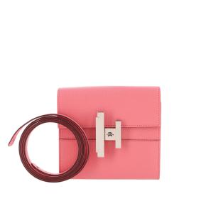 Hermes Cinhetic To Go Wallet in Rose Lipstick Chevre Leather with Palladium Hardware 2