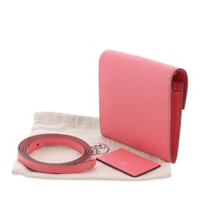 Hermes Cinhetic To Go Wallet in Rose Lipstick Chevre Leather with Palladium Hardware 5