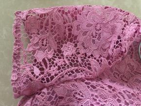 Self Portrait Pink Cord Lace Crossover Dress 7