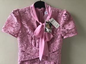 Self Portrait Pink Cord Lace Crossover Dress 11