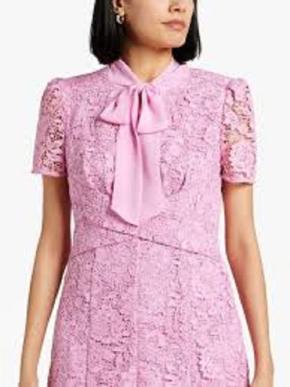 Self Portrait Pink Cord Lace Crossover Dress 4