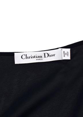 Dior Navy Cotton Blend Embroidered Midi Skirt 10