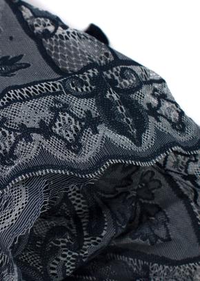 Dior Navy Cotton Blend Embroidered Midi Skirt 9