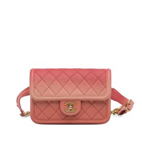 Chanel Pink Ombre Caviar Sunset On The Sea Belt Bag 12