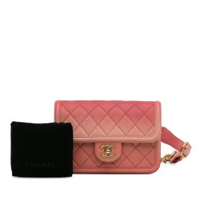 Chanel Pink Ombre Caviar Sunset On The Sea Belt Bag 11