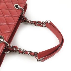 Chanel Red Caviar Leather Grand Shopping Tote 10